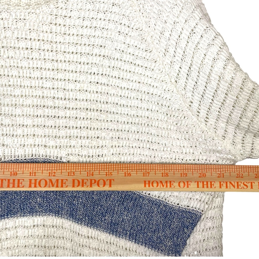 Zadig & Voltaire Women Knit Sweater Bea Openwork Striped White Cropped Size XS - Picture 13 of 15